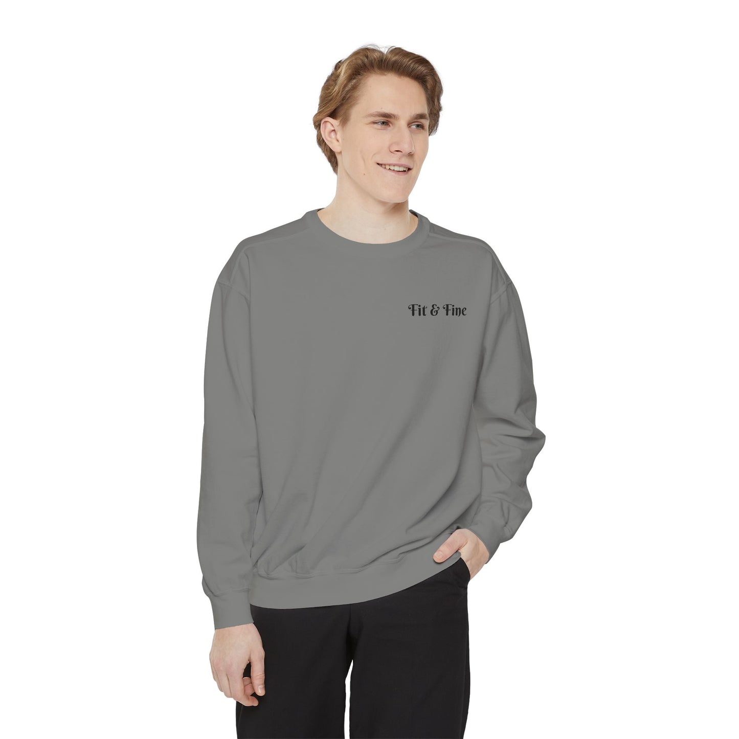 Fit & Fine Unisex Garment-Dyed Sweatshirt - Stylish Fitness Apparel for Gym Lovers
