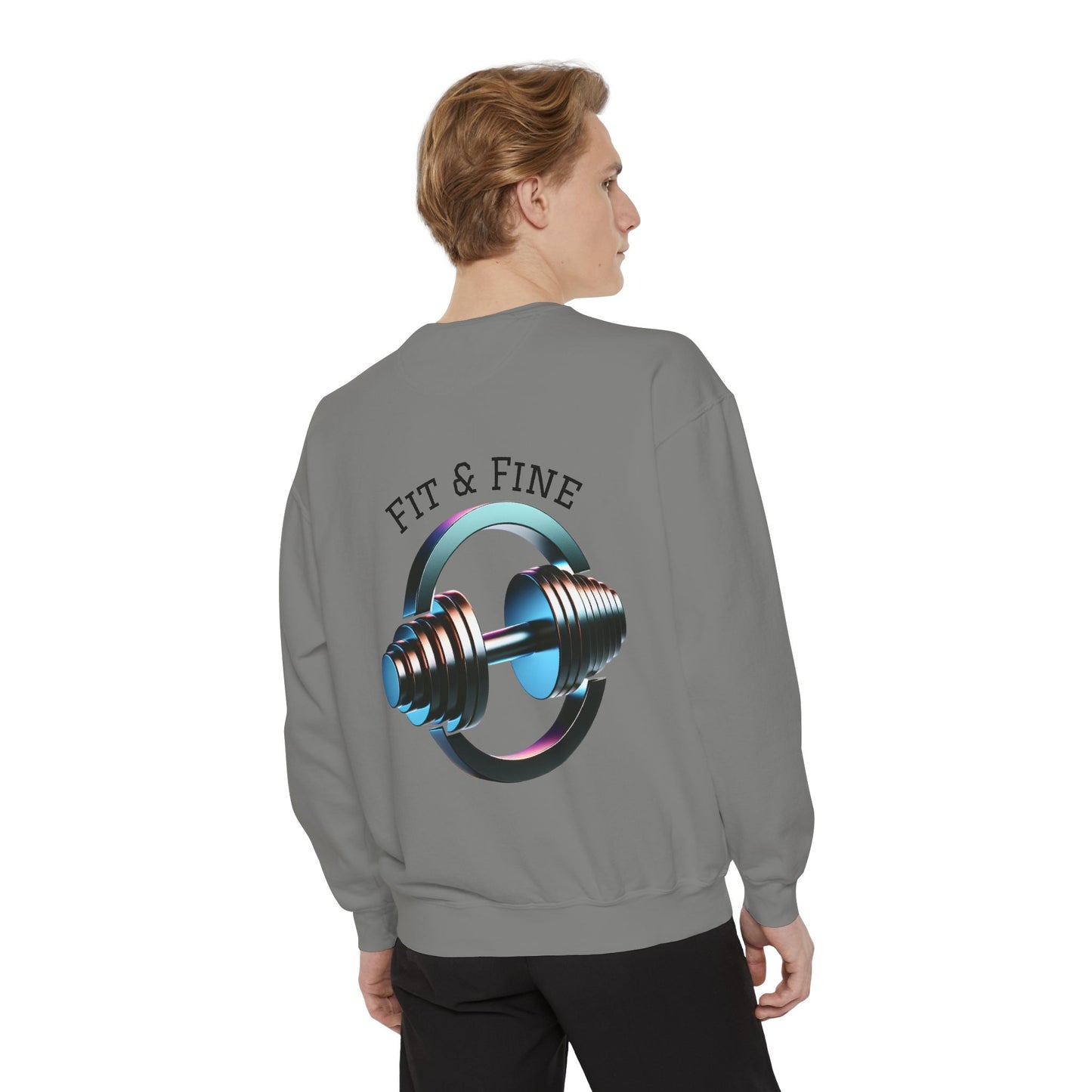Fit & Fine Unisex Garment-Dyed Sweatshirt - Stylish Fitness Apparel for Gym Lovers