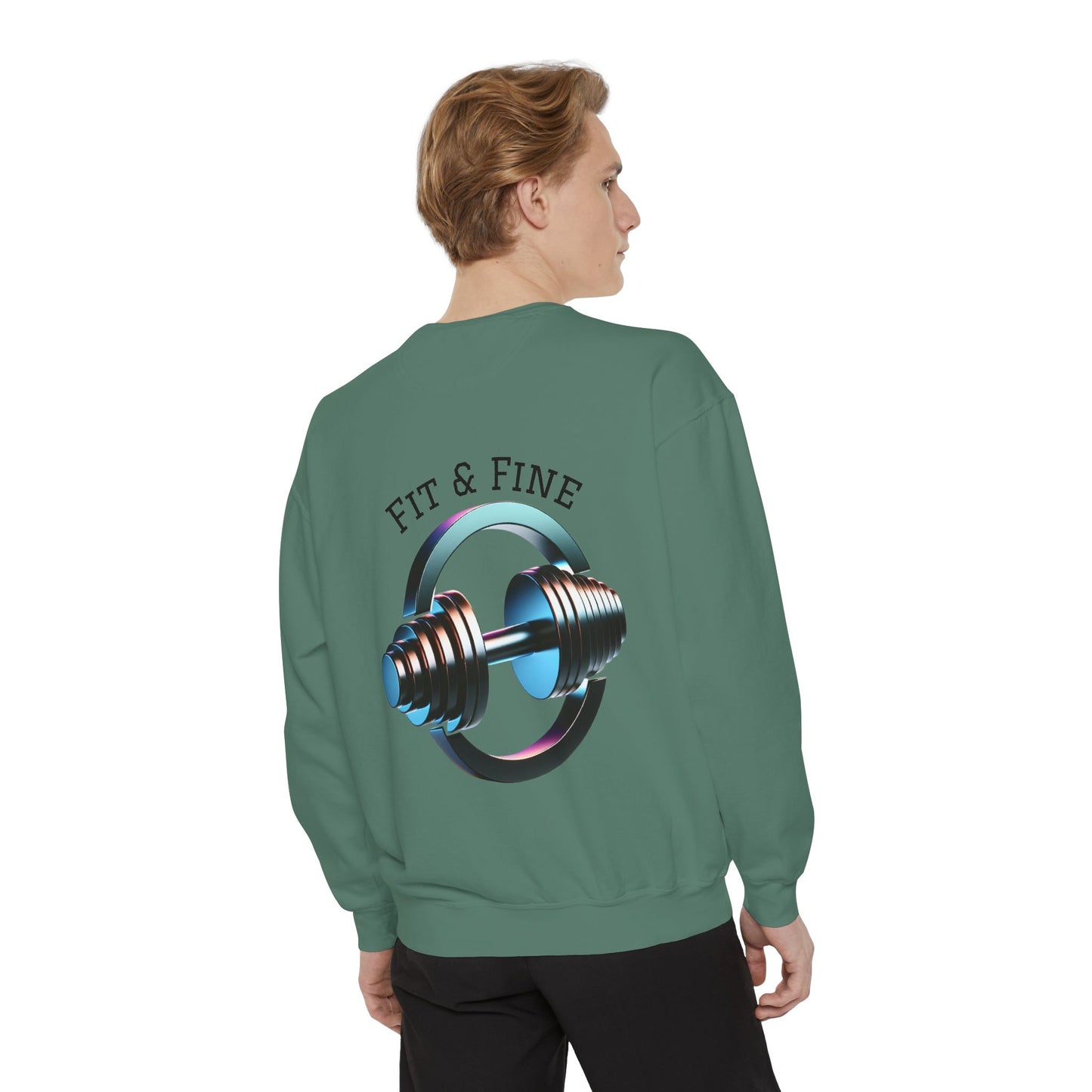 Fit & Fine Unisex Garment-Dyed Sweatshirt - Stylish Fitness Apparel for Gym Lovers