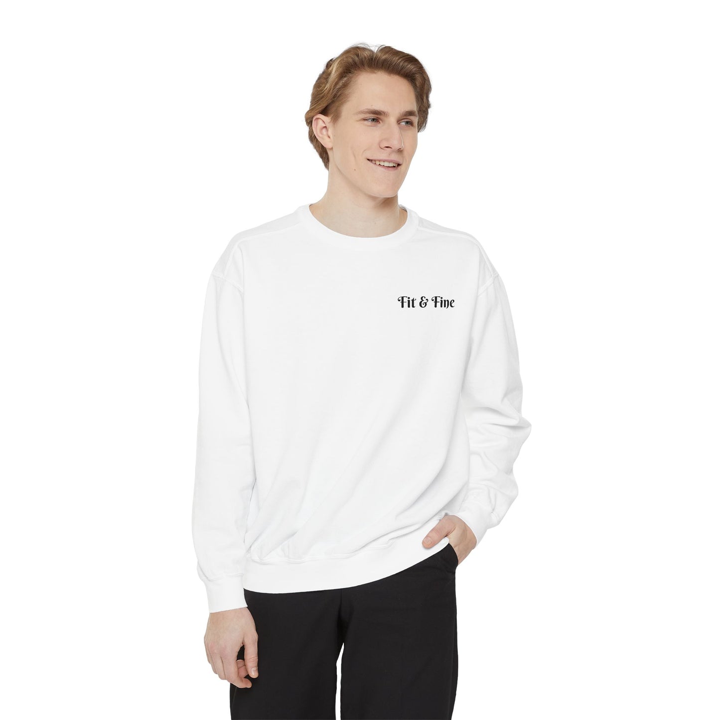 Fit & Fine Unisex Garment-Dyed Sweatshirt - Stylish Fitness Apparel for Gym Lovers