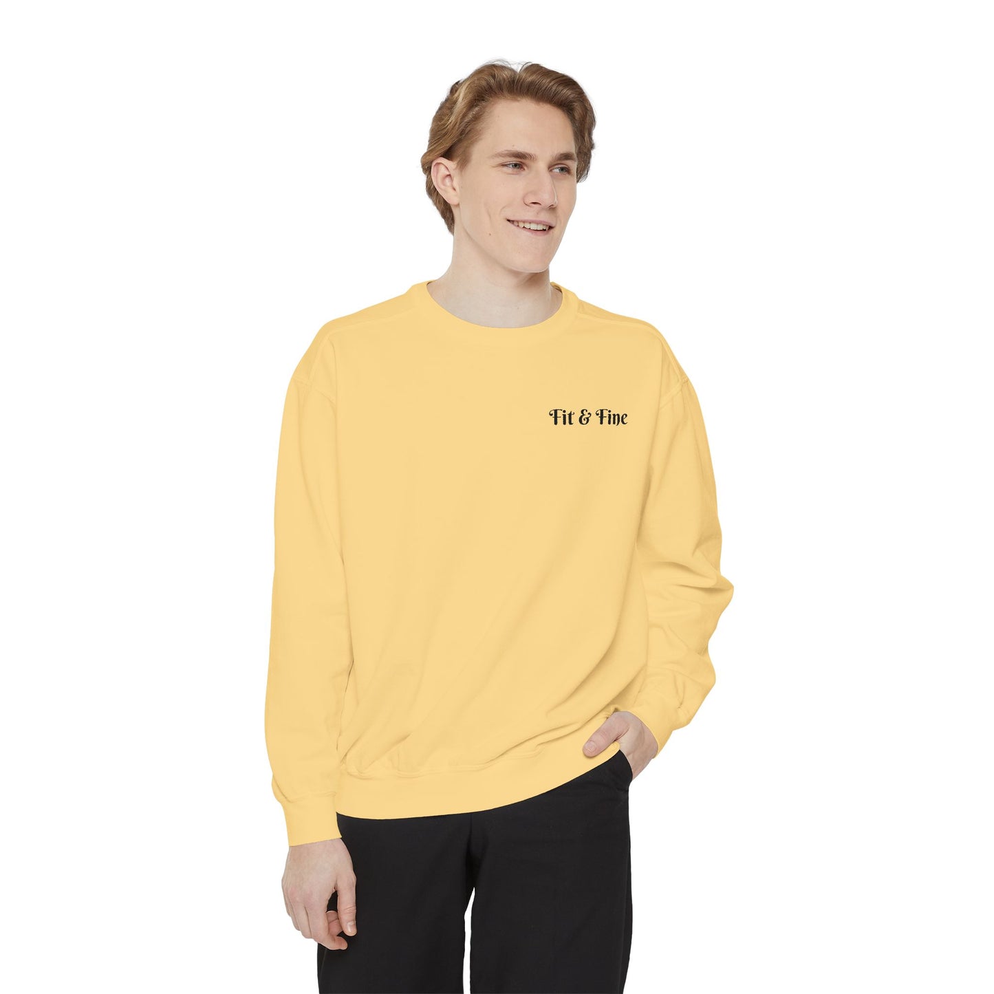 Fit & Fine Unisex Garment-Dyed Sweatshirt - Stylish Fitness Apparel for Gym Lovers