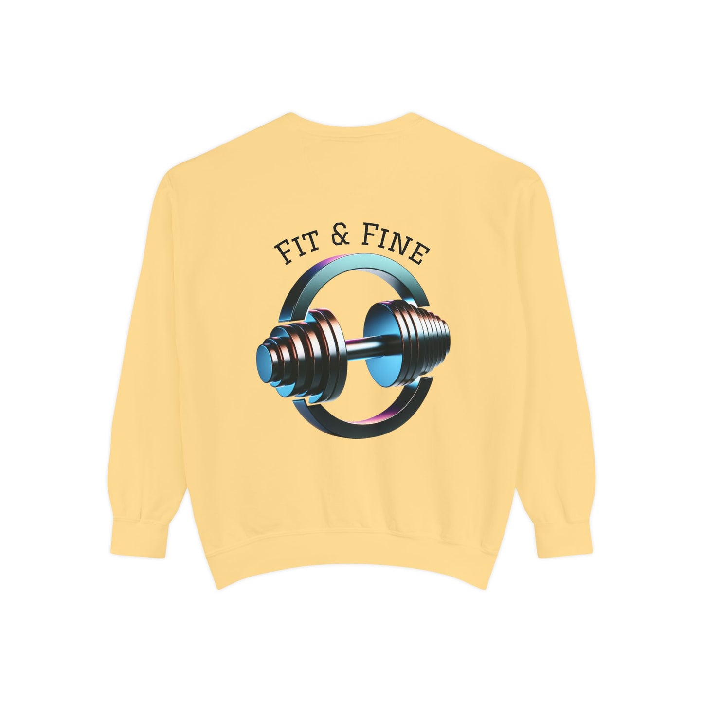 Fit & Fine Unisex Garment-Dyed Sweatshirt - Stylish Fitness Apparel for Gym Lovers