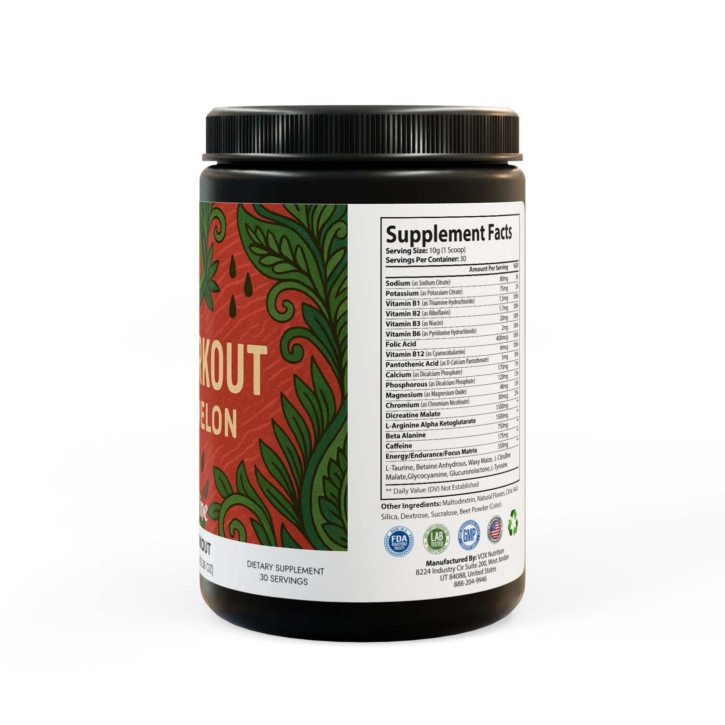 Pre-Workout Supplement, Watermelon (300g, 10.58oz)