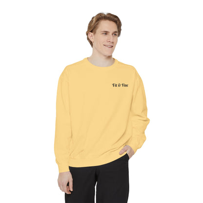 Fit & Fine Unisex Garment-Dyed Sweatshirt - Stylish Fitness Apparel for Gym Lovers