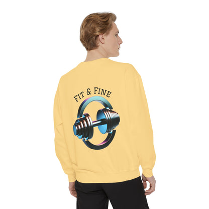 Fit & Fine Unisex Garment-Dyed Sweatshirt - Stylish Fitness Apparel for Gym Lovers