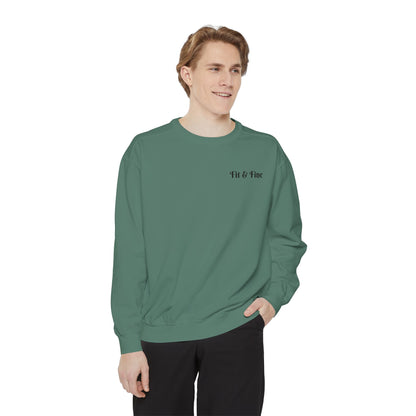 Fit & Fine Unisex Garment-Dyed Sweatshirt - Stylish Fitness Apparel for Gym Lovers